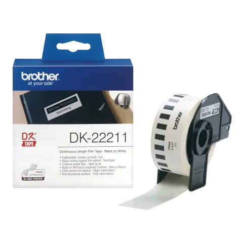Taśma  foliowa Brother ciągła biała, rozmiar 29mm x 15,24m